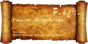 Panczer Üdvöske névjegykártya